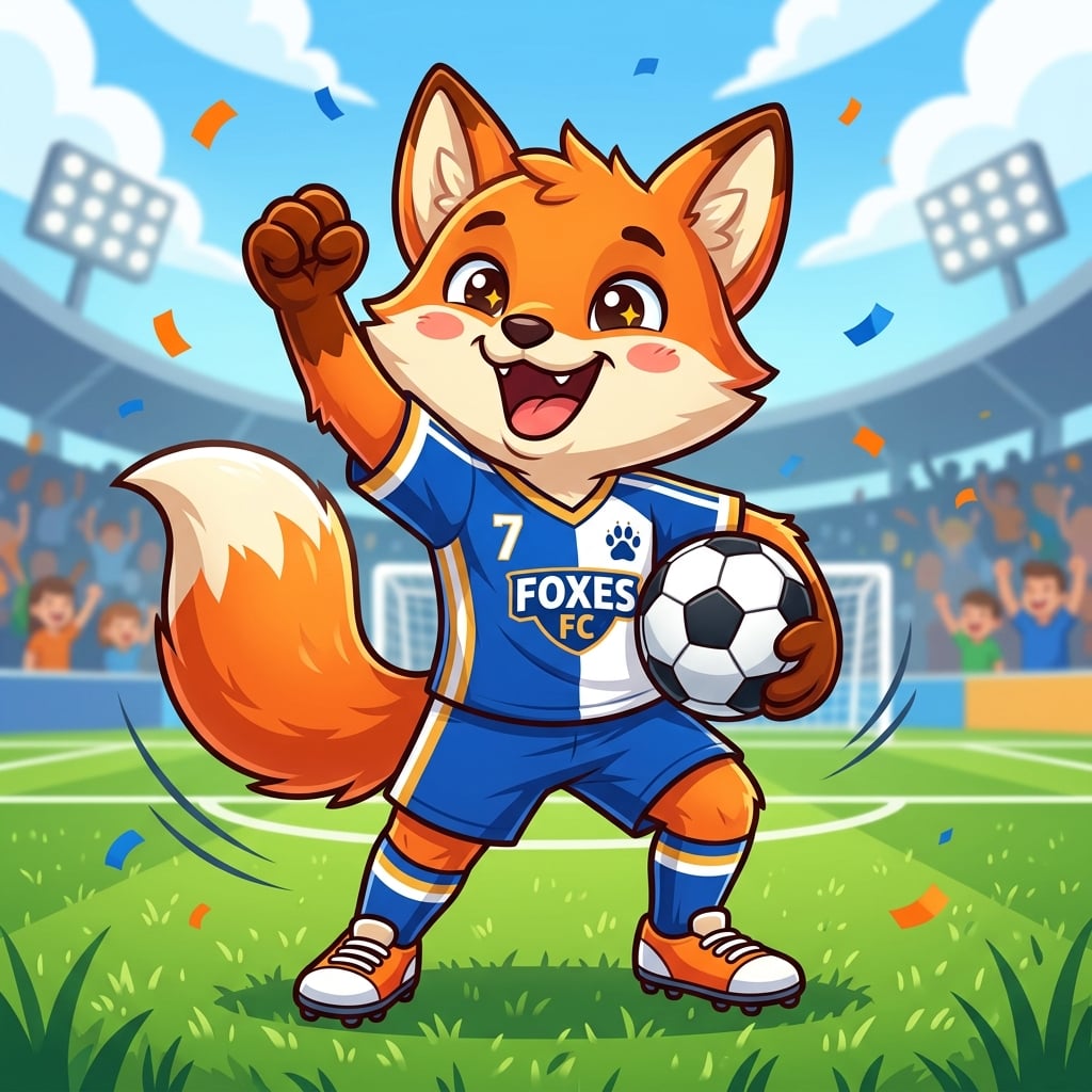 Zylo the fox in World Cup 2026 football gear โ your learning champion!